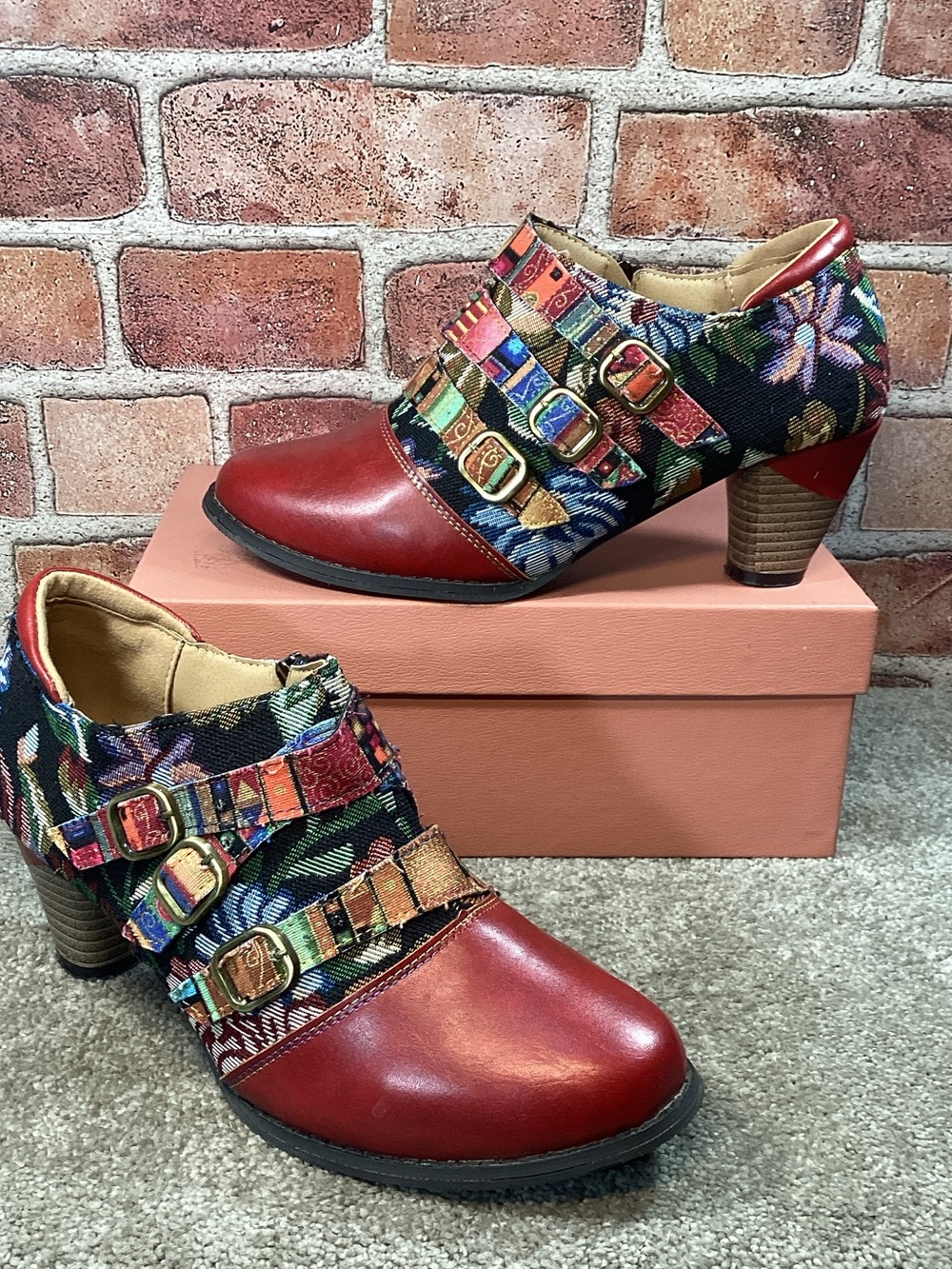 Women’s Bohemian Heeled Booties size 41 eu 10.5- 11